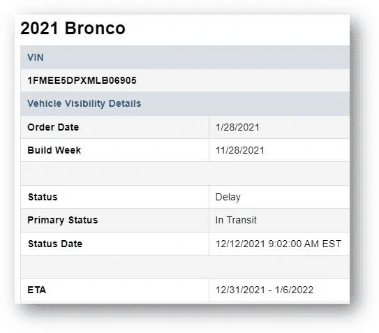 Ford Bronco Here are the Bronco Build & Tracking links 1639419013818