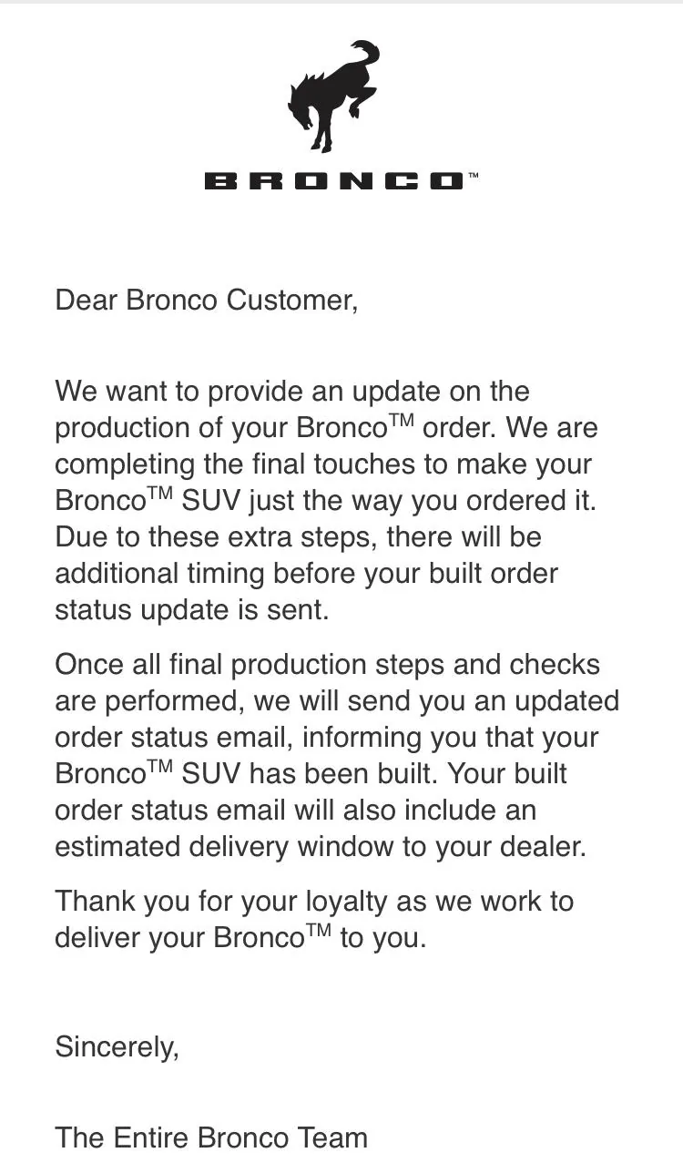 Ford Bronco Status update from Ford 00FA9CB6-C4FC-4C8B-9A8B-2E206BAF6B26
