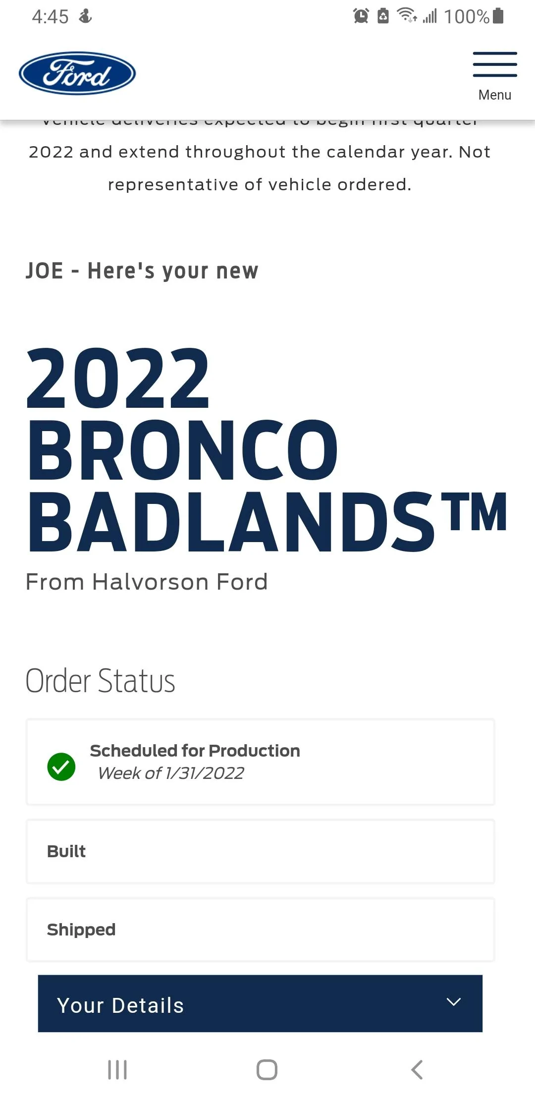 Ford Bronco [SCHEDULING NOW 12/16] ⏱ 2022 Bronco Scheduling Next Week (12/13) For Build Weeks 2/14 and 2/21 Screenshot_20211215-044558_Samsung Internet