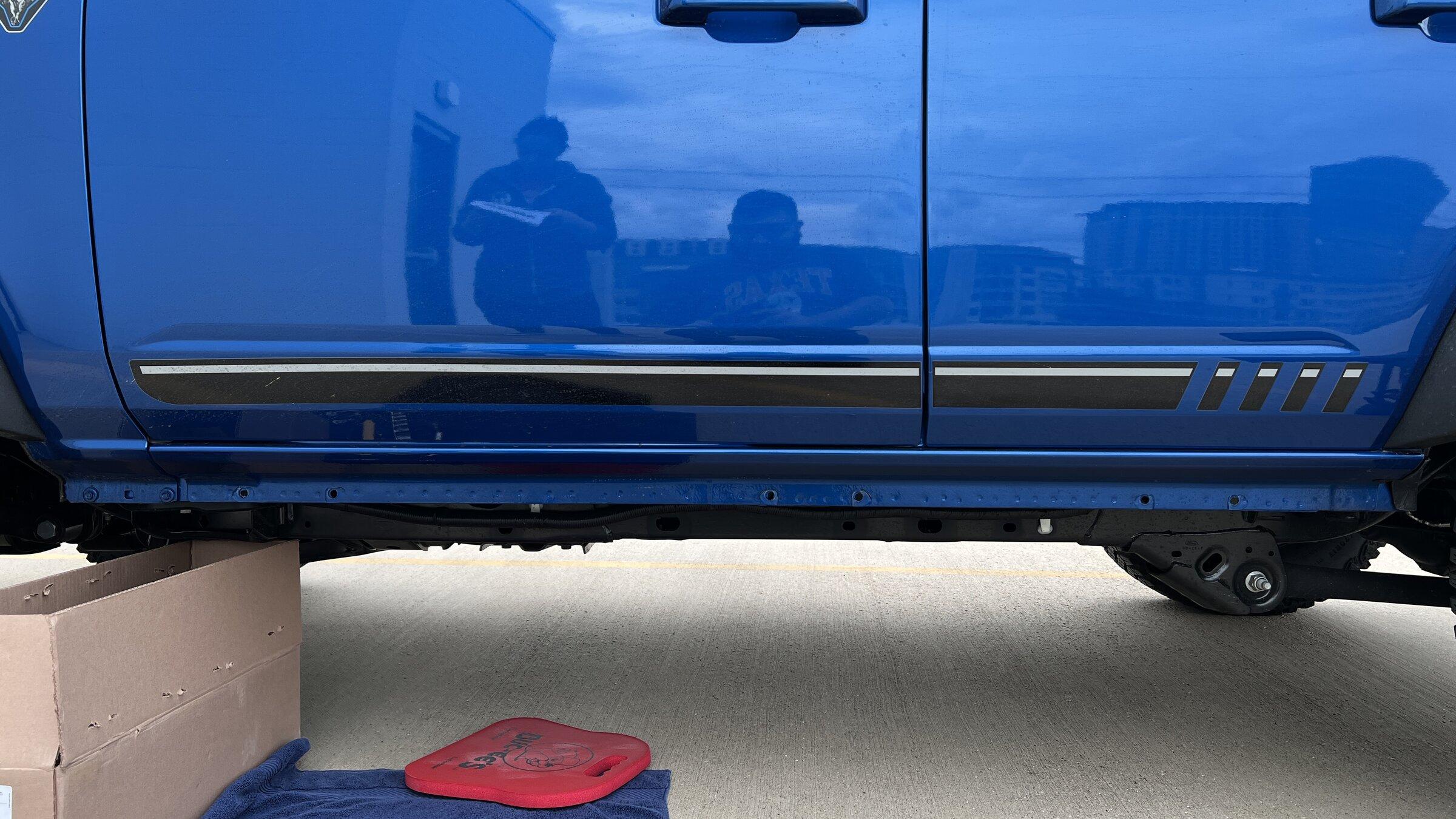 Ford Bronco Step bar with rock rails Before XPEL Tape