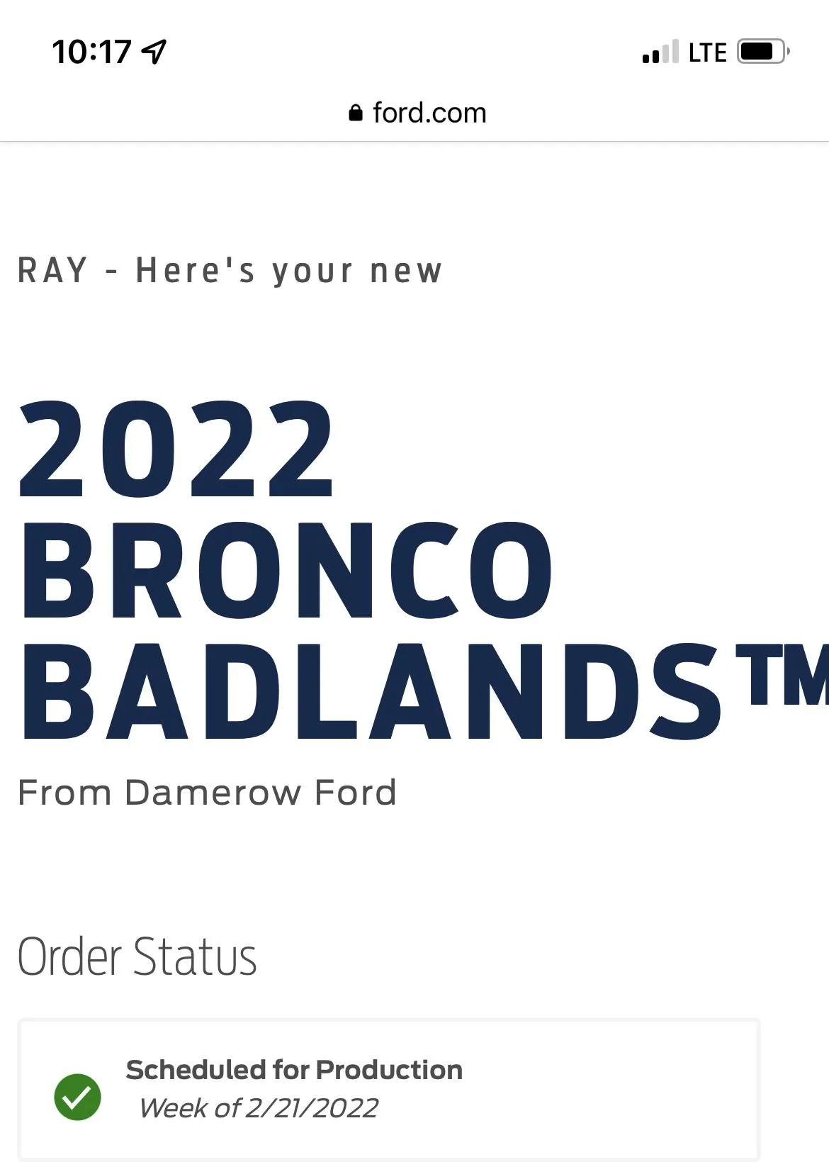 Ford Bronco 02/28/22 Build Week Thread 19D71168-872E-439F-A821-2EE6243C91F6