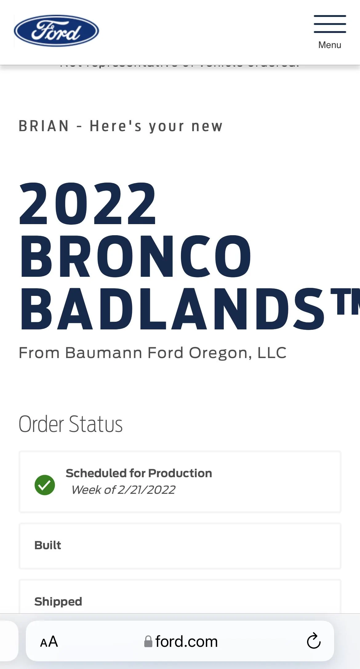 Ford Bronco 02/28/22 Build Week Thread B8486F2C-8CDC-4851-87D6-963C16FF2584