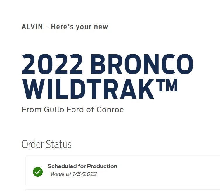 Ford Bronco 🛠 1/3/22 Build Week Group 1640001189038