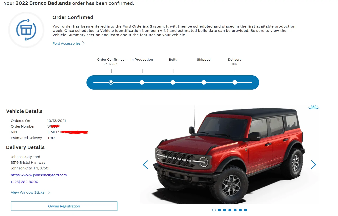Ford Bronco Got a build date and VIN! Can't believe it!! 1640018614053
