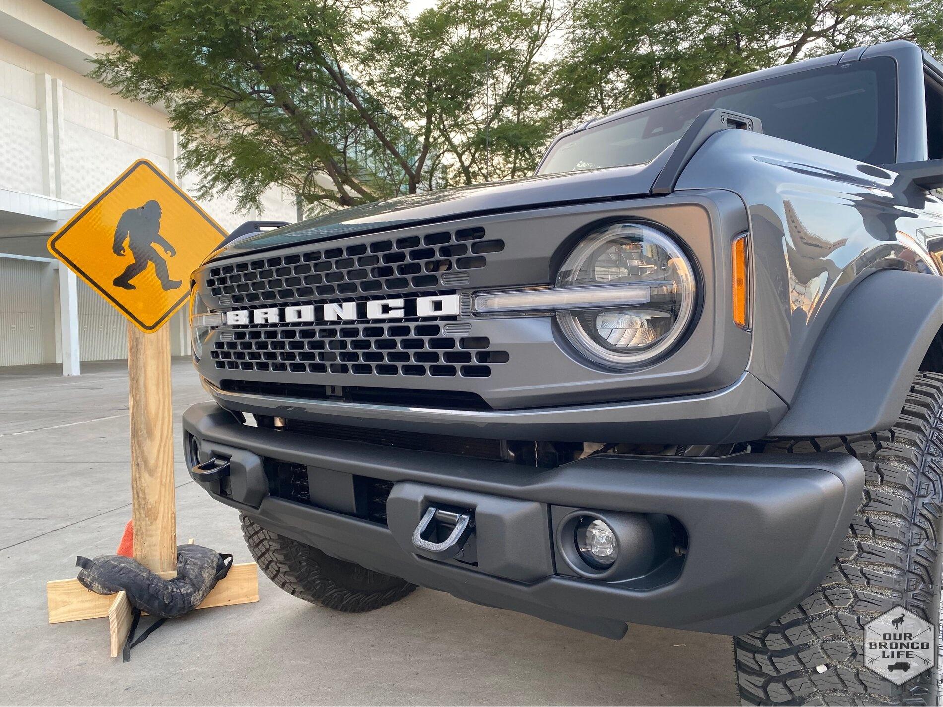 Ford Bronco Tow Shackle size. Capable Bumper