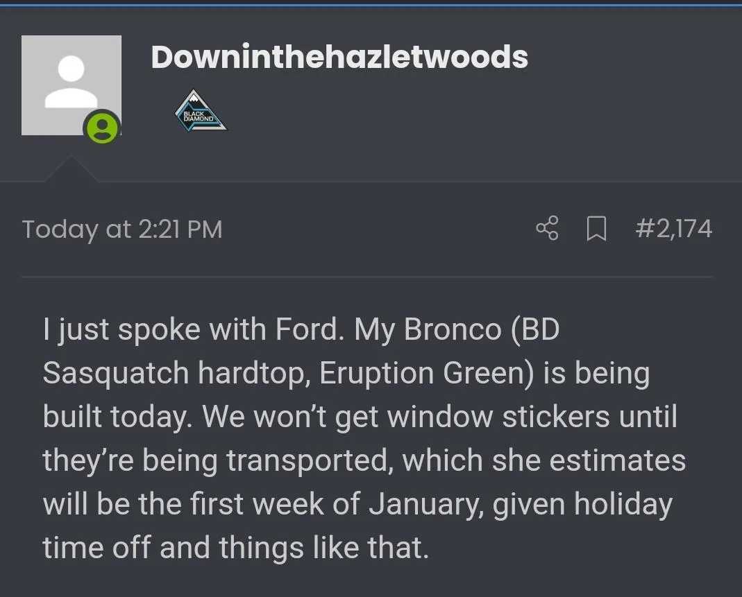 Ford Bronco 🛠 1/3/22 Build Week Group SmartSelect_20211222-170711_Chrom