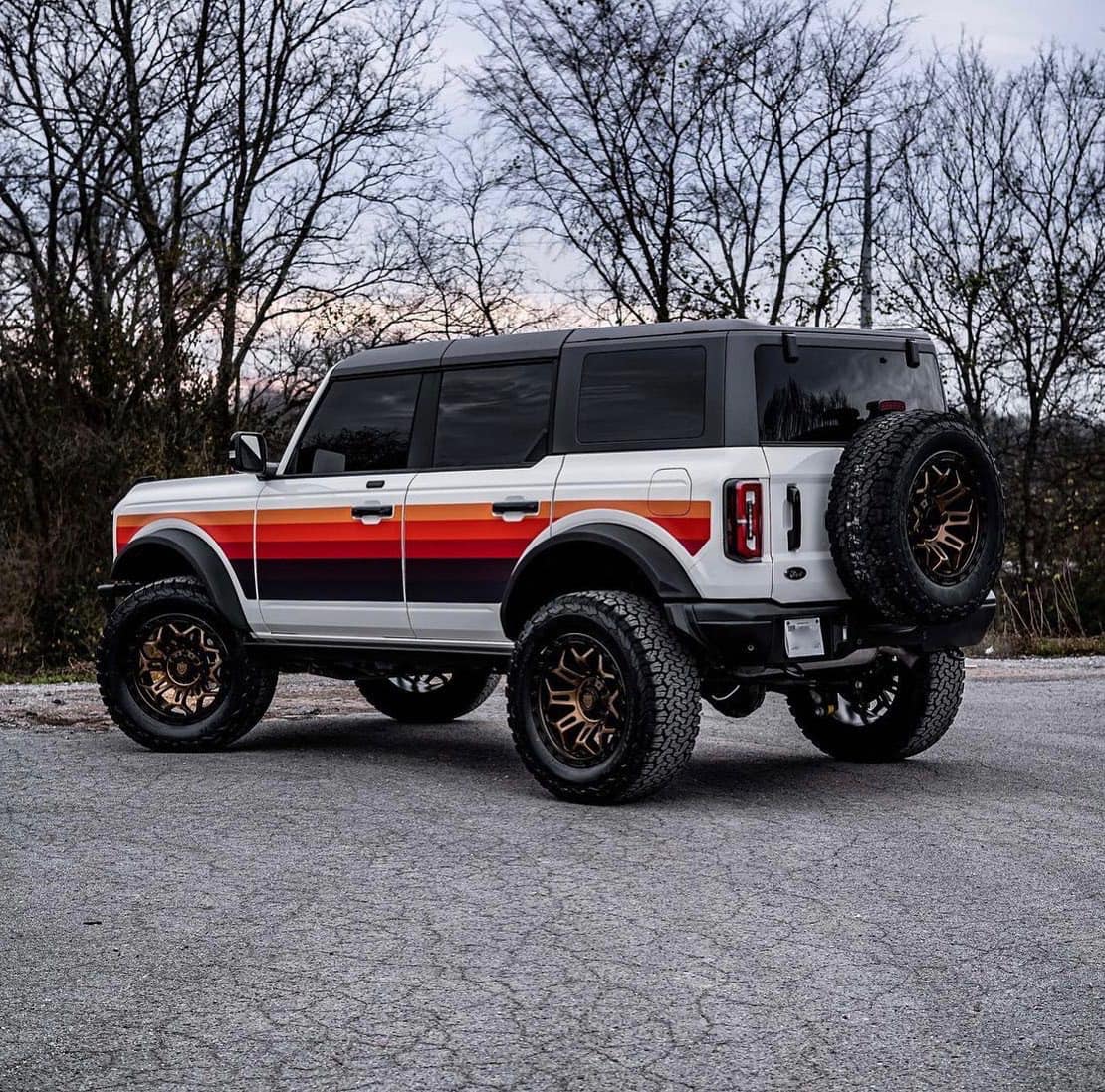 Ford Bronco Jake Owen's Bronco w/ Retro Stripes and Wheels/Tires 269811069_10204094831343455_7190452778365616141_n