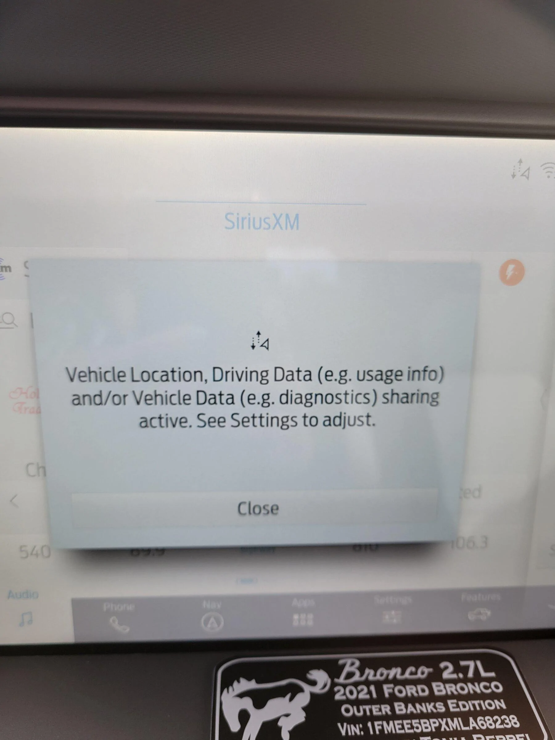 Ford Bronco Notification wont go away.... help! 20211224_102904