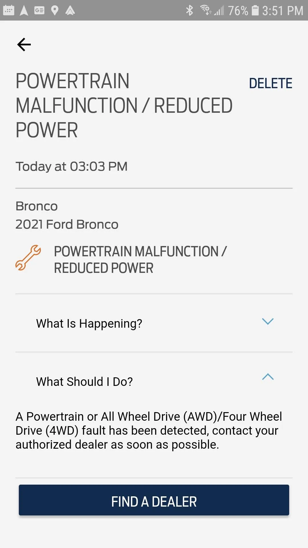 Ford Bronco 4x4 Error messages - New Bronco Screenshot_20211226-155146_FordPass