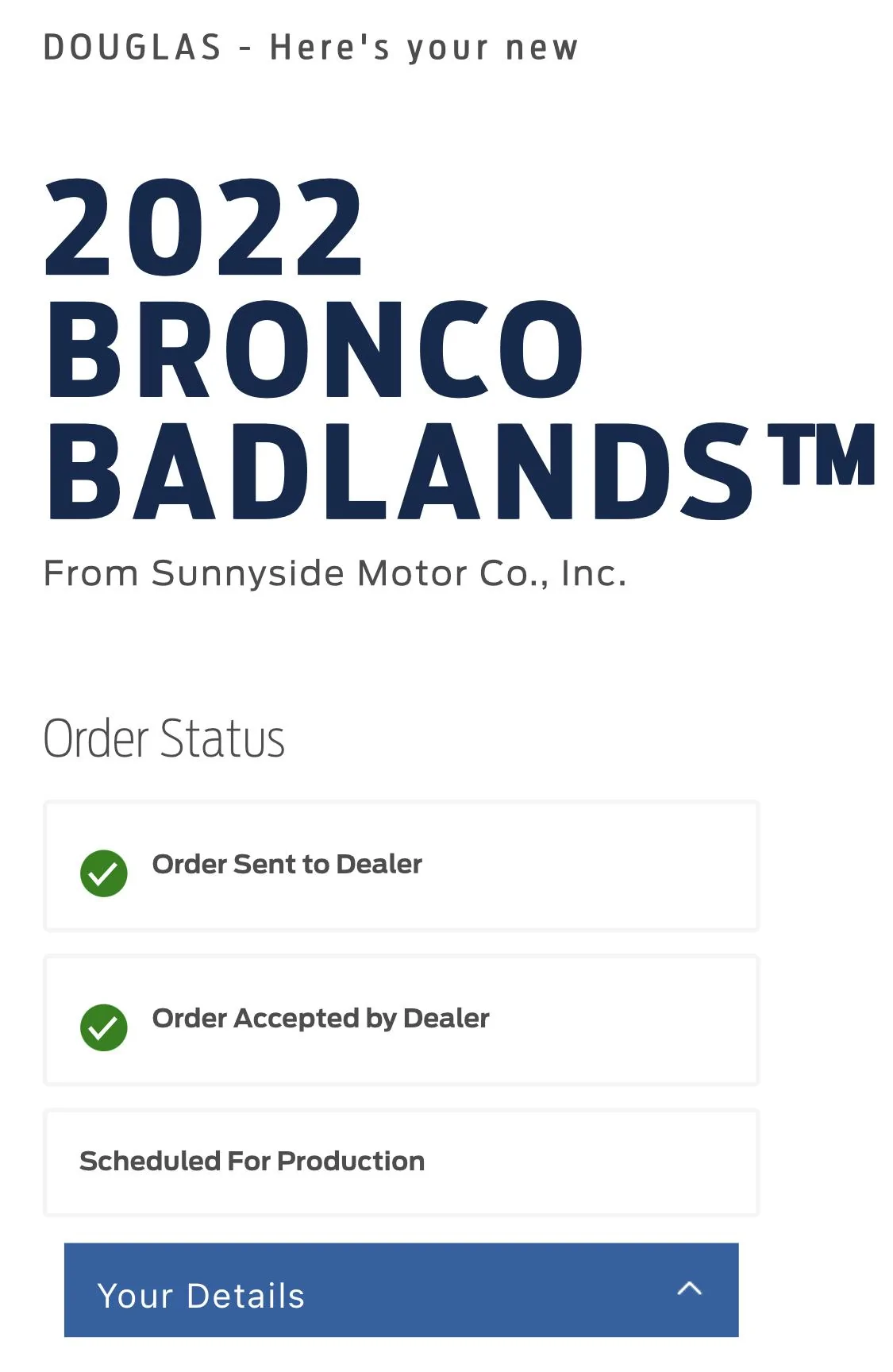Ford Bronco Delivery Date has passed. No Bronco 6A32CBC8-819B-413A-9F8F-8449A003B6B2