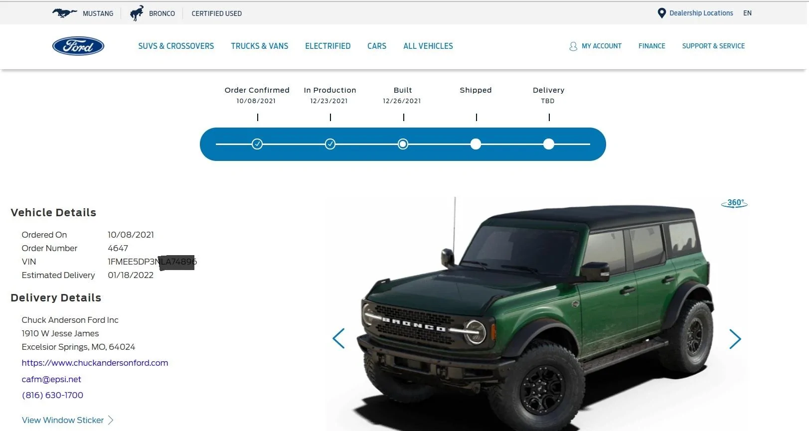 Ford Bronco ERUPTION GREEN Bronco Club Built Dat