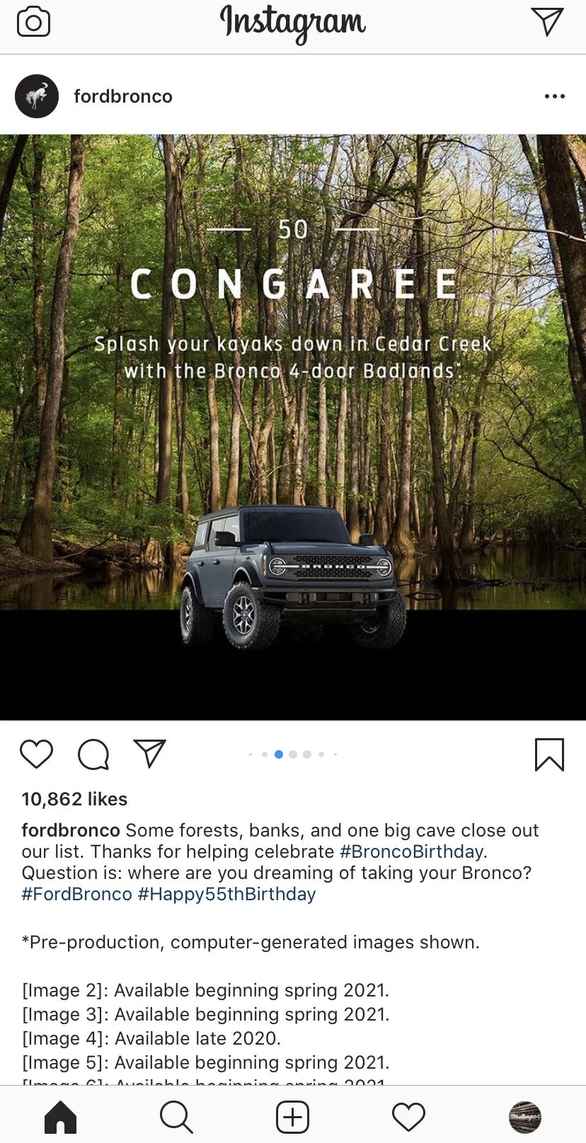 Ford Bronco Bronco Two/Four Door listed as available SPRING 2021 2A1CA5B3-A1D7-4ED7-A0C5-CA613D4D1995