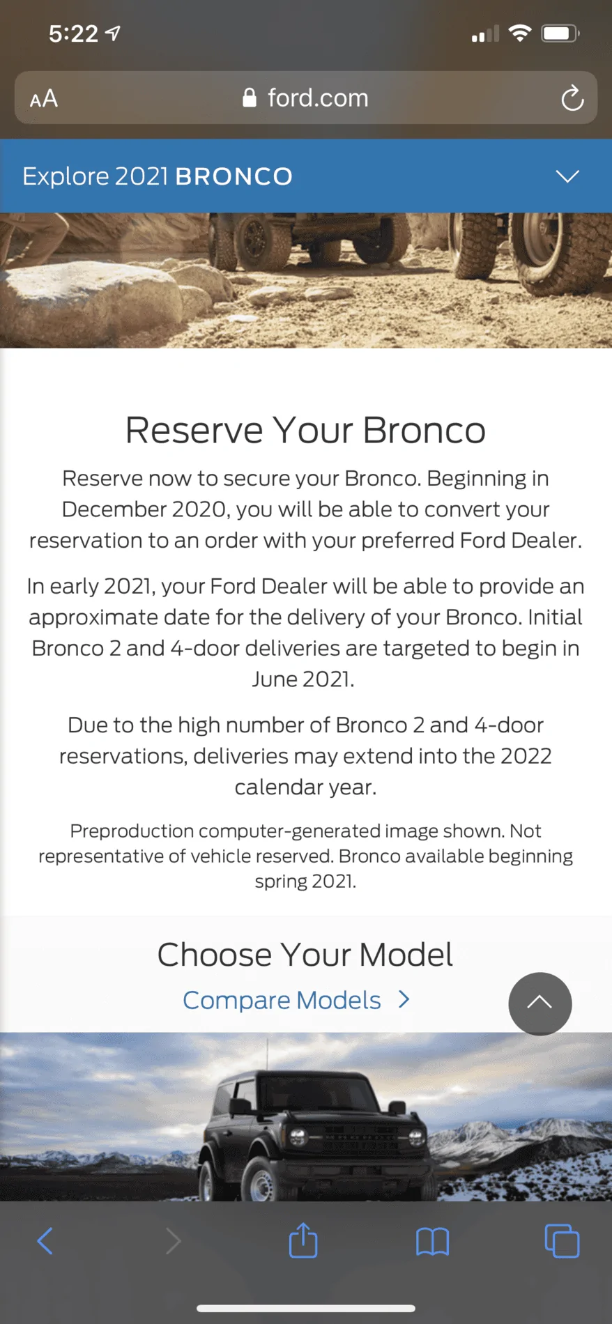 Ford Bronco Bronco Two/Four Door listed as available SPRING 2021 C703BDFD-8367-4F57-AD26-54275C17D18B