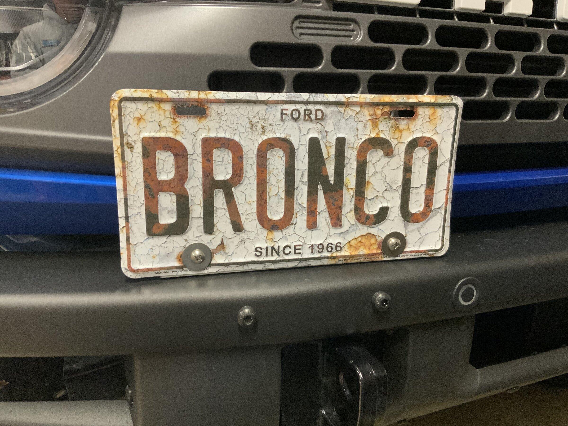 Ford Bronco Front license plate mount options? 976F744C-B7E1-46B5-B841-4D16FD0B5E80