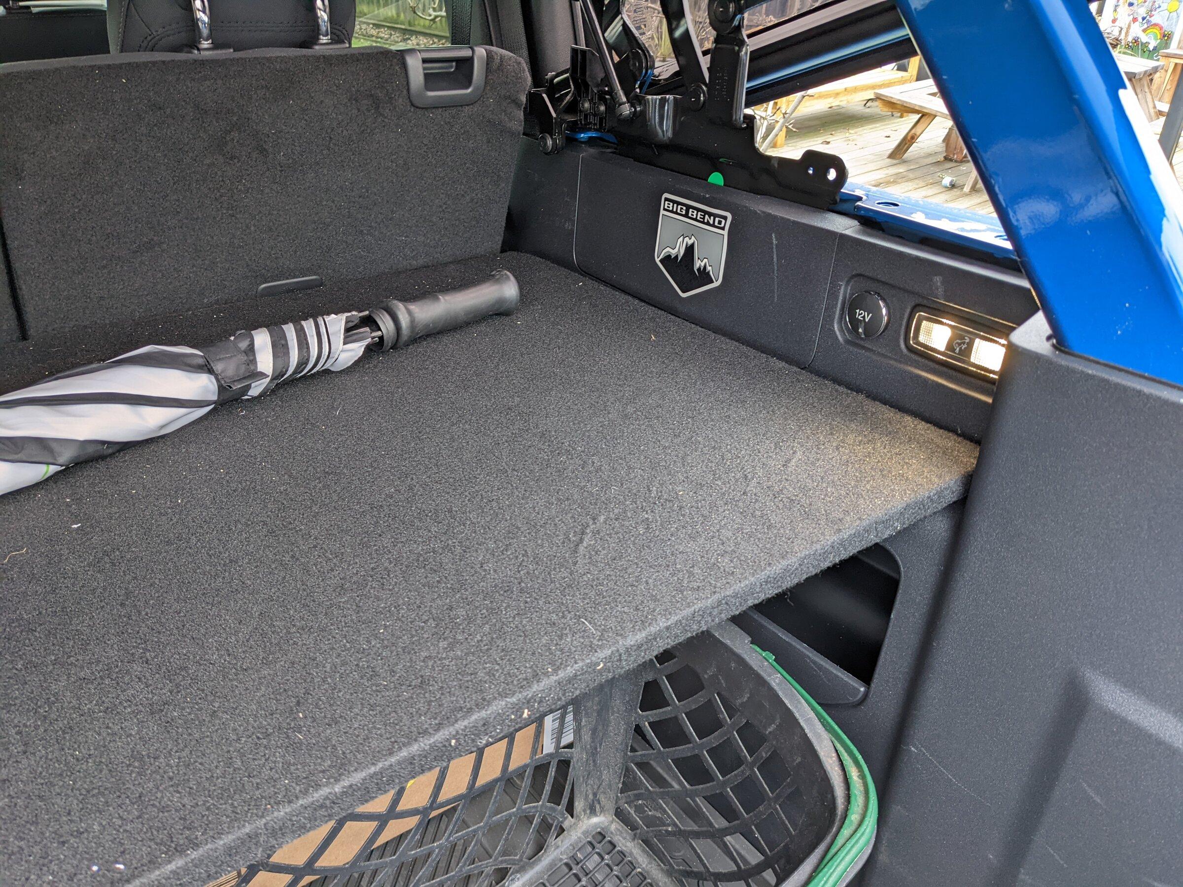 [DIY] $28 trunk storage shelf for 4 door Broncos. No cutting required ...