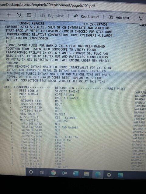 Ford Bronco 2.7L blown engine failure list . . 68 so far [Updated: December 13, 2022] invoice 2