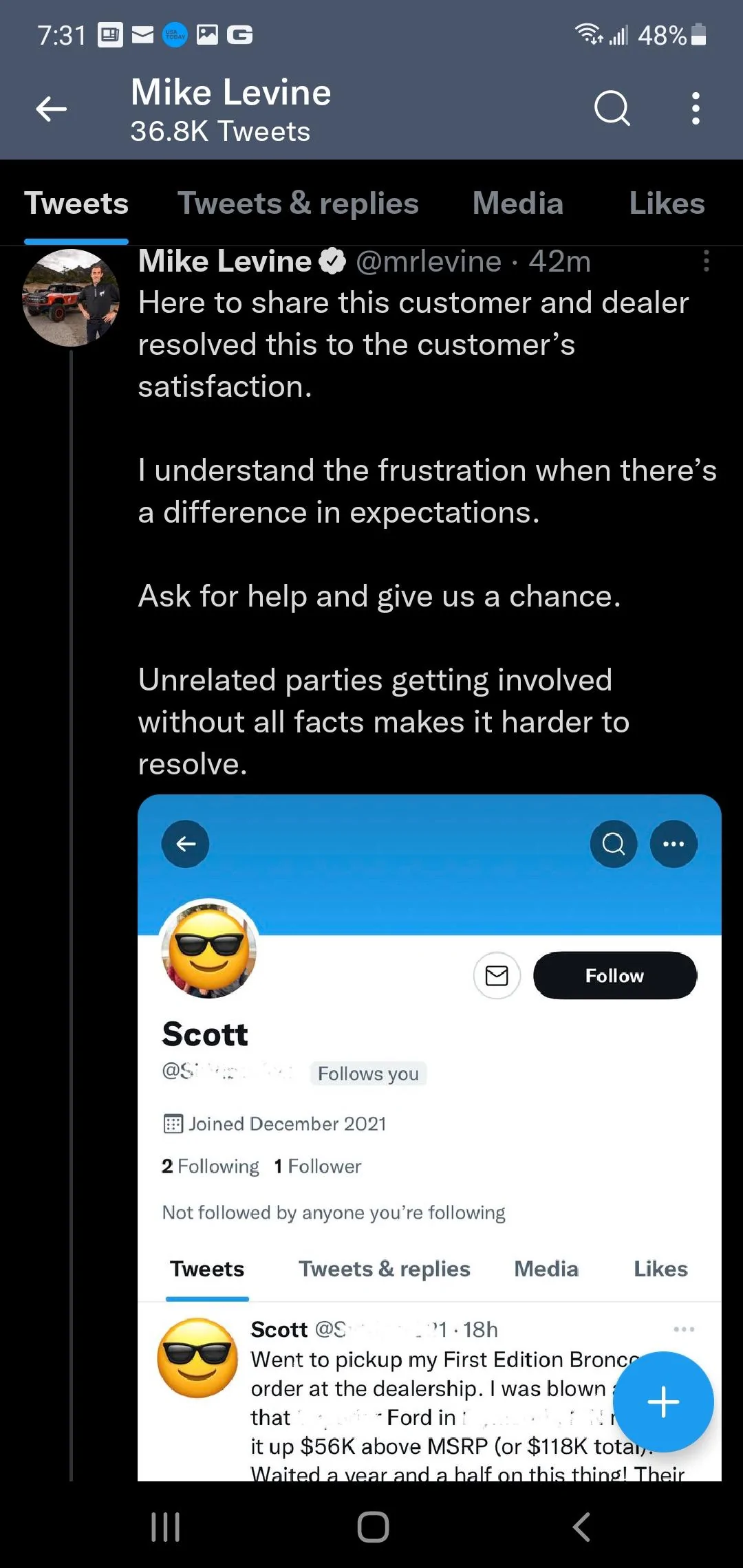 Ford Bronco Mike Levine on Twitter Screenshot_20211231-193131_Twitter