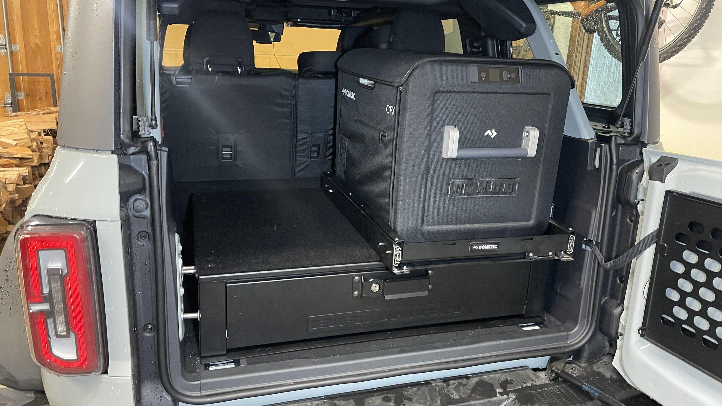 Ford Bronco Installed fridge slide on top of Tuffy cargo security drawer CD6DC4AF-647F-43A1-92A3-F8EB2BB50C0B