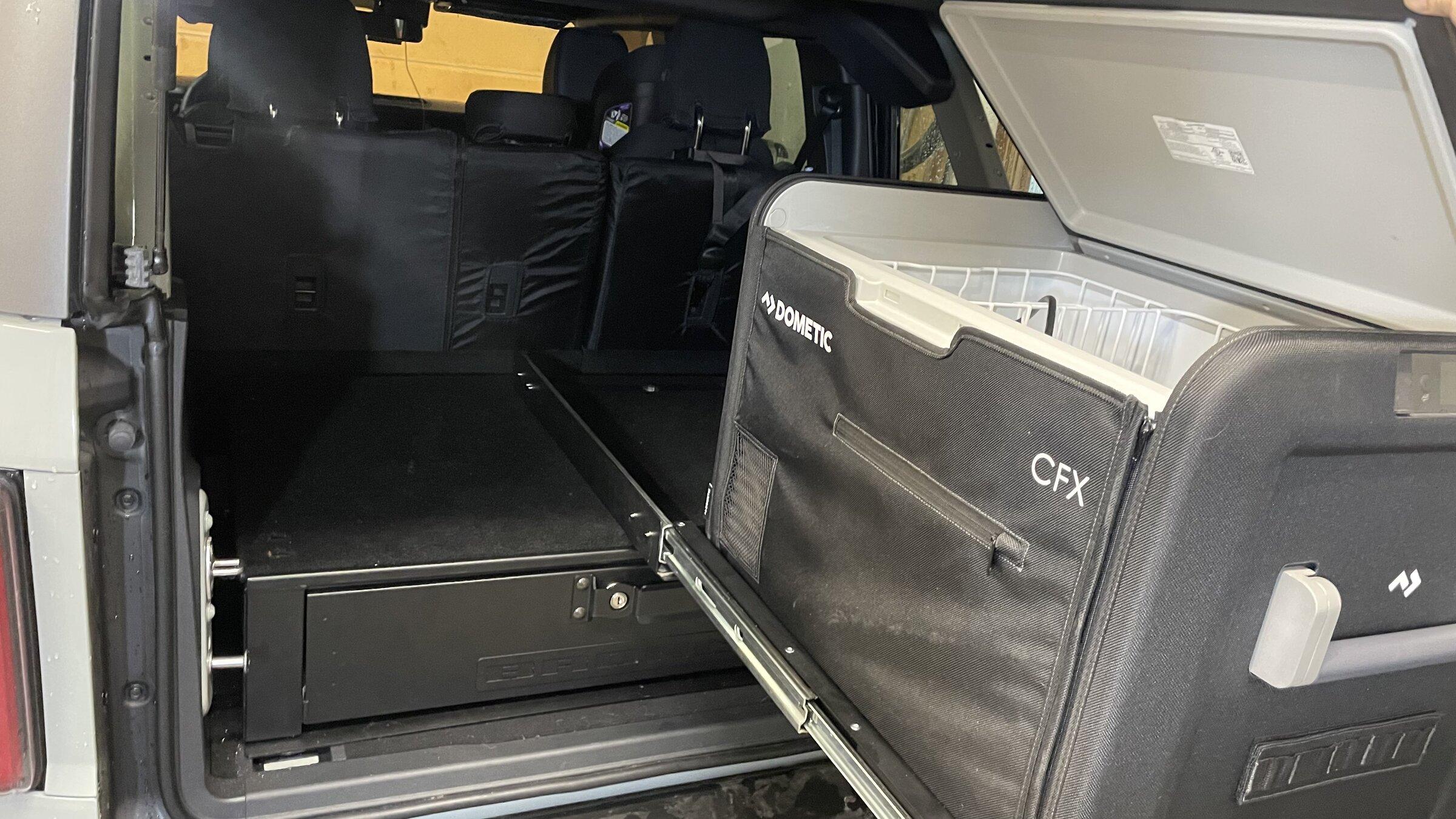 Ford Bronco Installed fridge slide on top of Tuffy cargo security drawer 19A7A854-5E78-459F-9581-7EC2A8E84686
