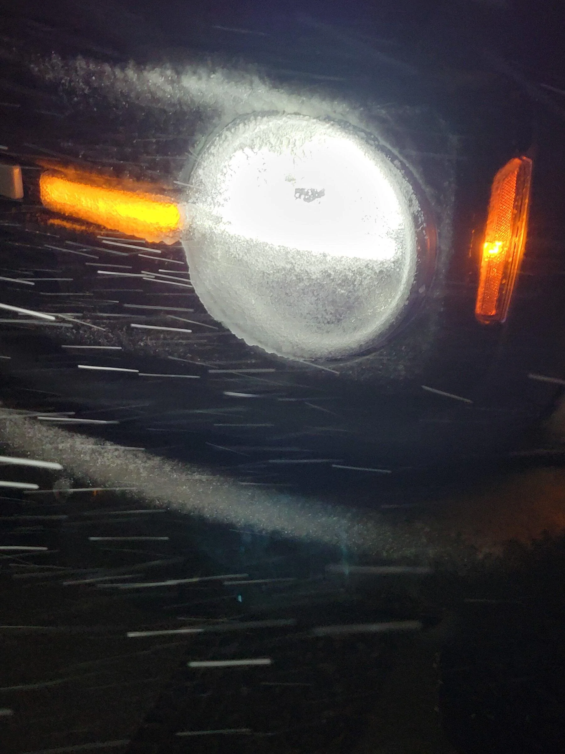 Ford Bronco LED headlights collecting snow 20220101_183259