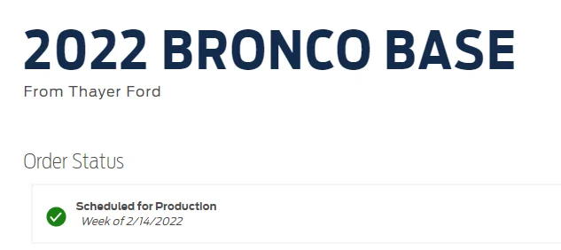 Ford Bronco 02/28/22 Build Week Thread 0214 earlier