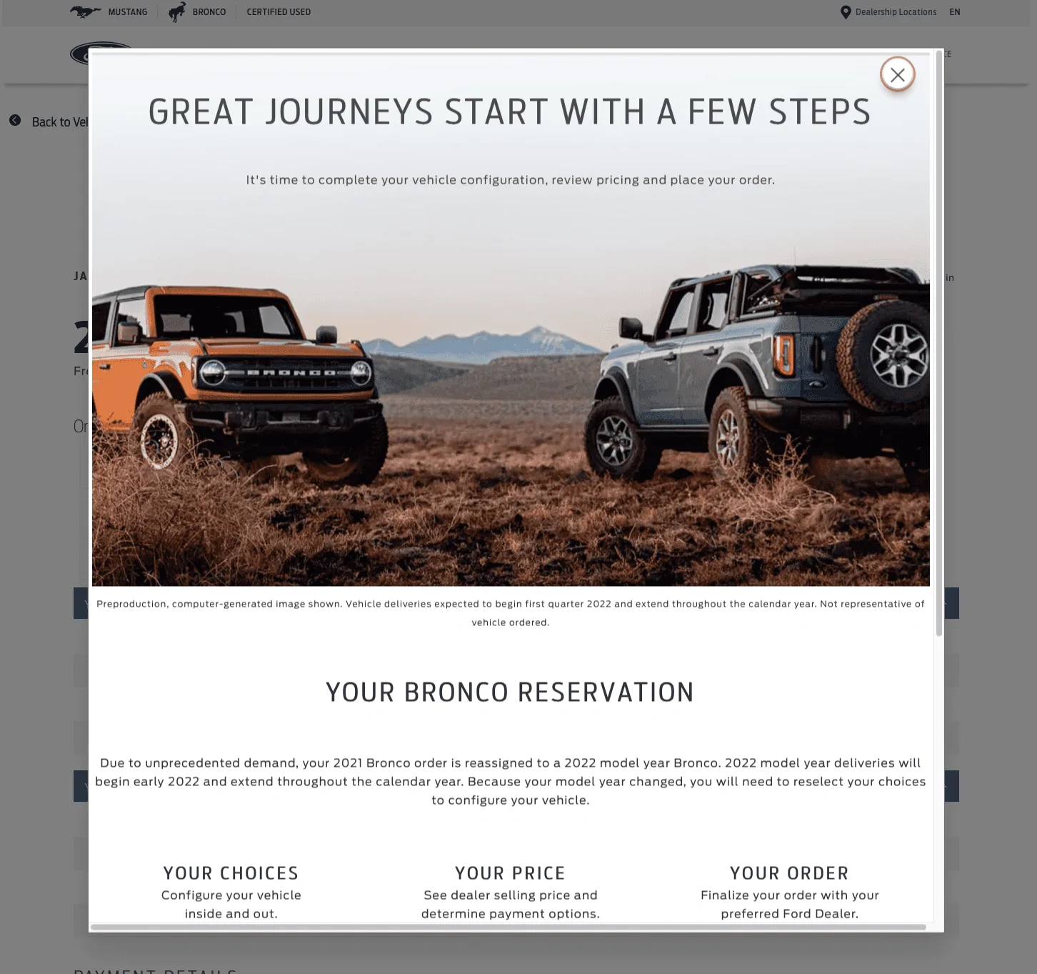 Ford Bronco Issues with the Ford Reservation site? Bronco Reservation Sit