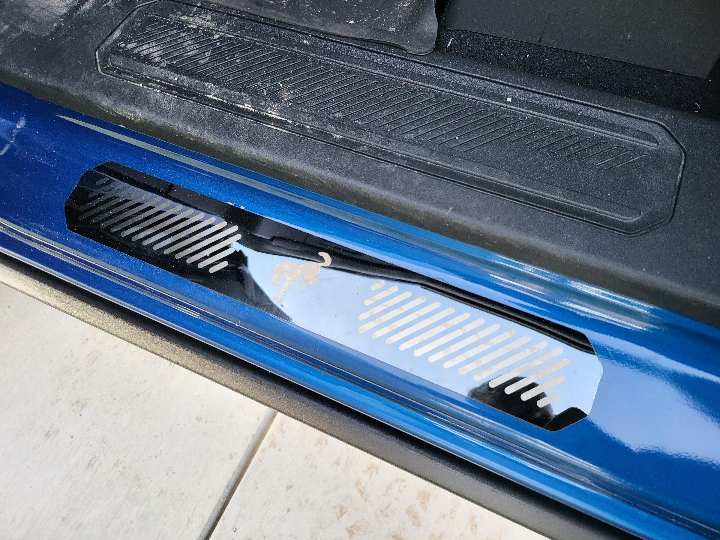 Ford Bronco PPF Stealth Satin Wrapped Lightning Blue First Edition Bronco and now Stirrups! 20220103_160231