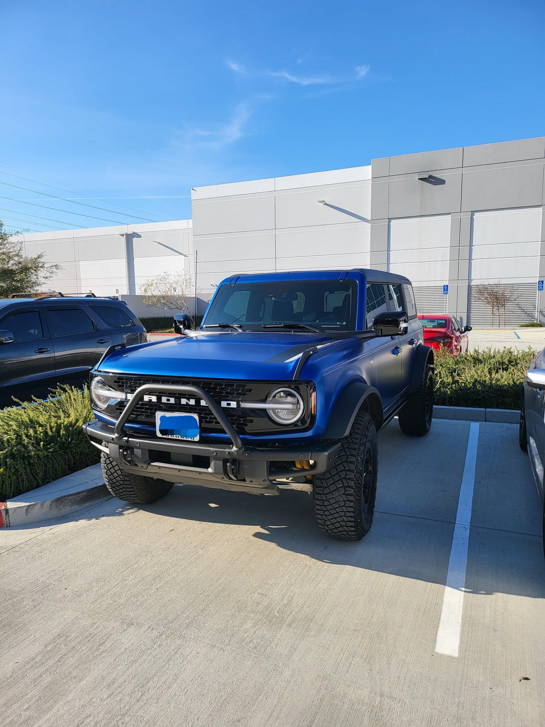 Ford Bronco PPF Stealth Satin Wrapped Lightning Blue First Edition Bronco and now Stirrups! 01