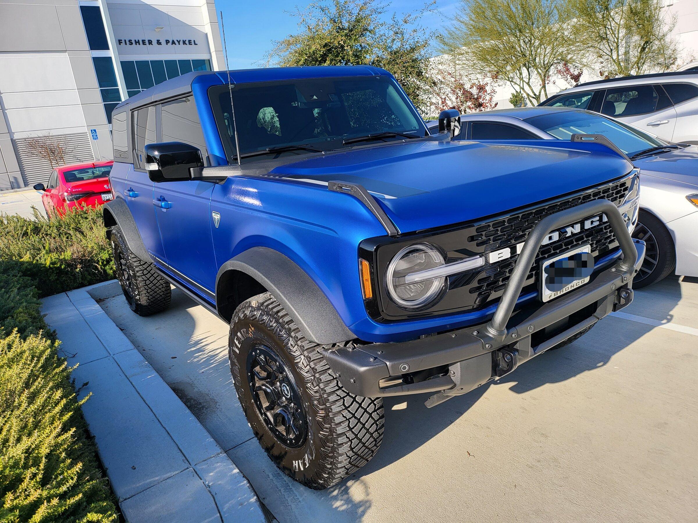 Ford Bronco PPF Stealth Satin Wrapped Lightning Blue First Edition Bronco and now Stirrups! 02