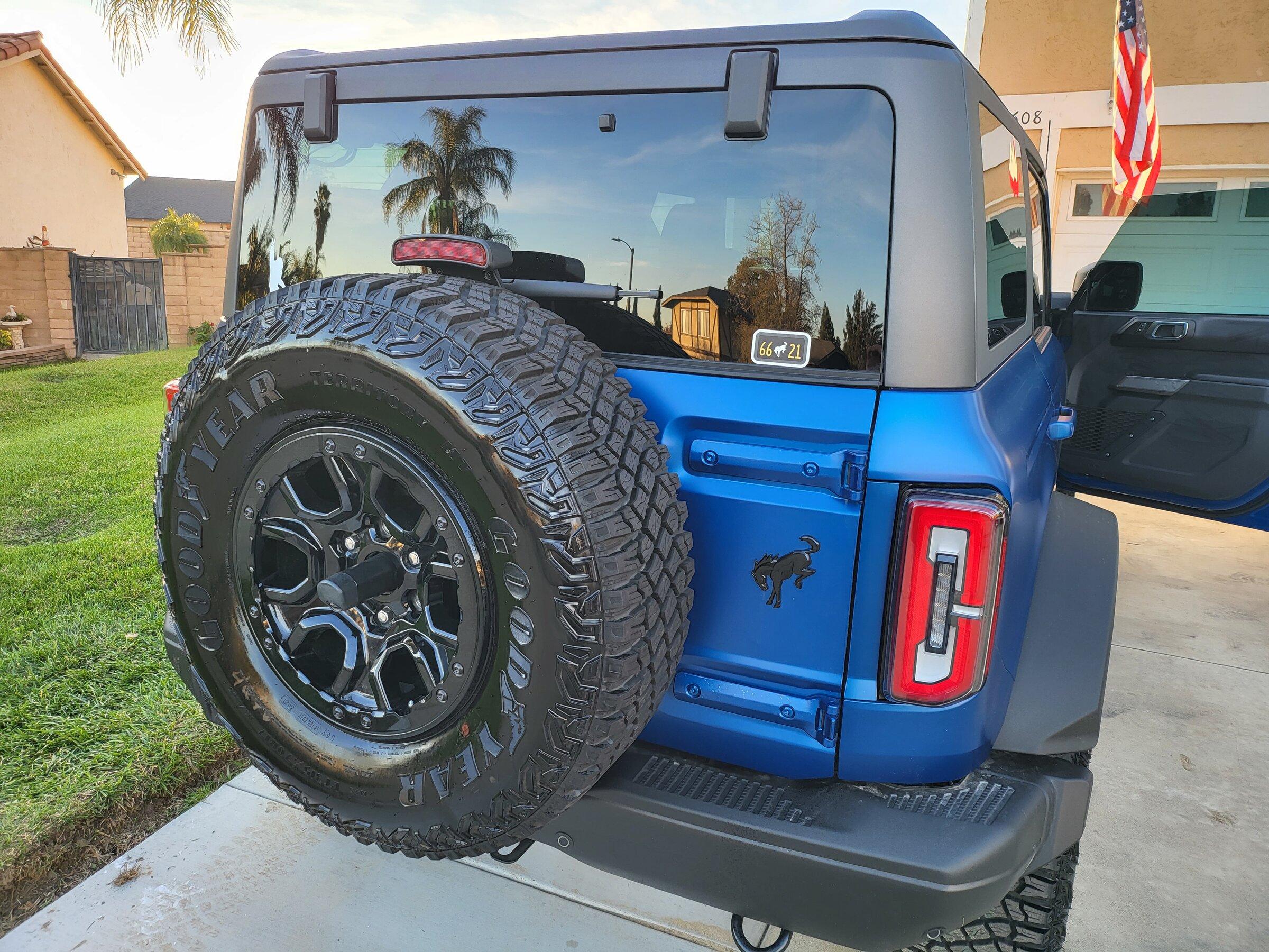 Ford Bronco PPF Stealth Satin Wrapped Lightning Blue First Edition Bronco and now Stirrups! 6