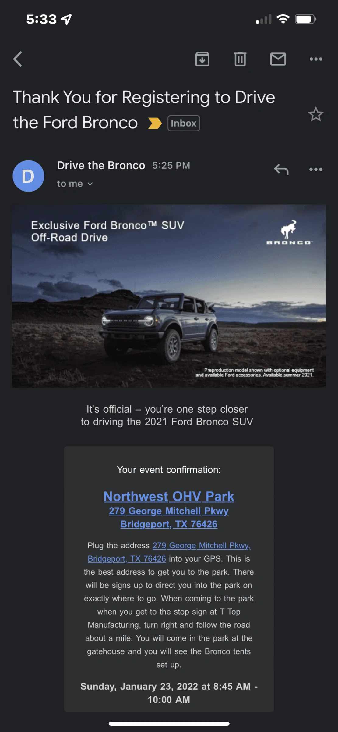 Ford Bronco Drive the Ford Bronco event AA8C64D4-5D31-46F7-B1DE-D2F0DA7F1E01