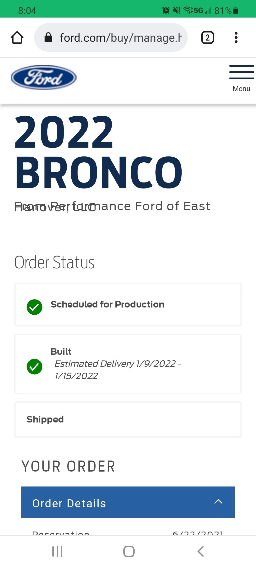 Ford Bronco 🛠 12/20/21 Build Week Group Screenshot_20220105-080450_Chrom