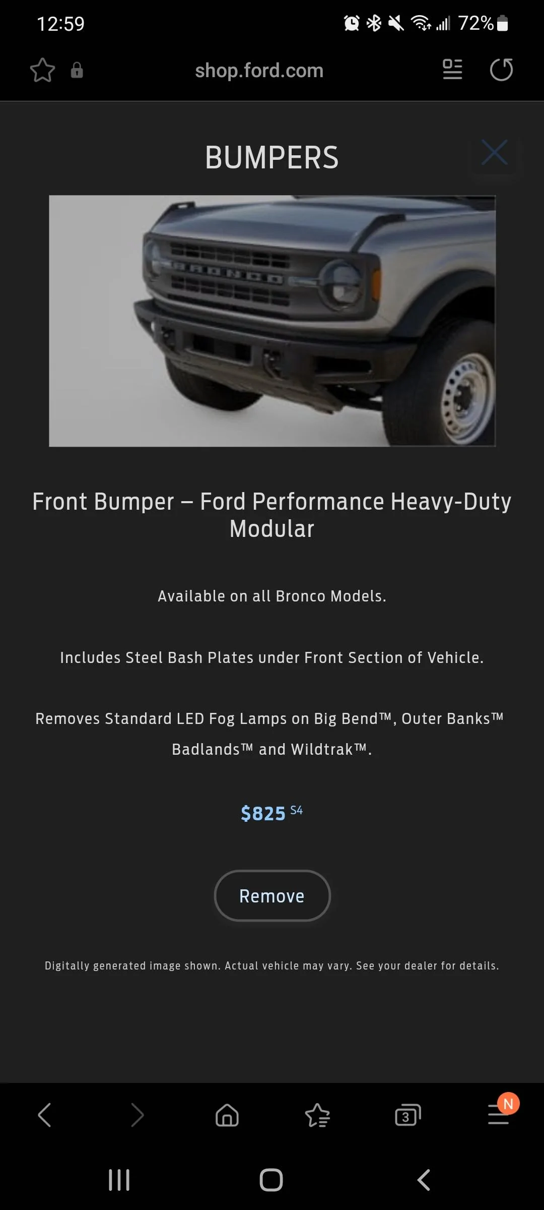 Ford Bronco Replacing factory bumper with modular bumper Screenshot_20220107-005931_Samsung Internet