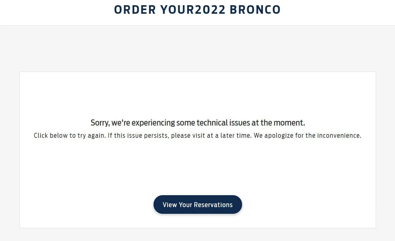 Ford Bronco Ford.com Site Having a Stroke? ford 3