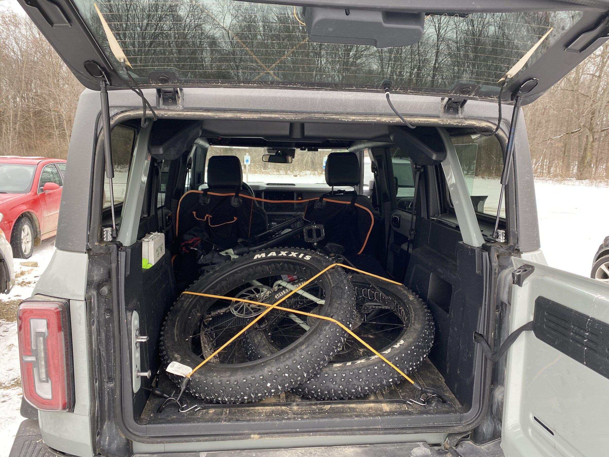 Ford Bronco Bike transport inside Bronco 1641682899629