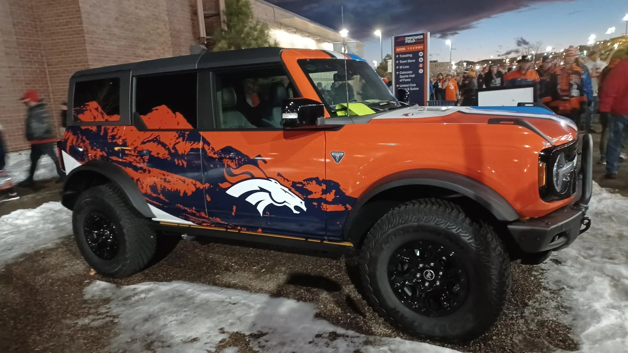 Ford Bronco Denver Bronco Themed Ford Bronco Unveiled at Home Game Denver Bronco themed Ford Bronco 4-Door SUV 2