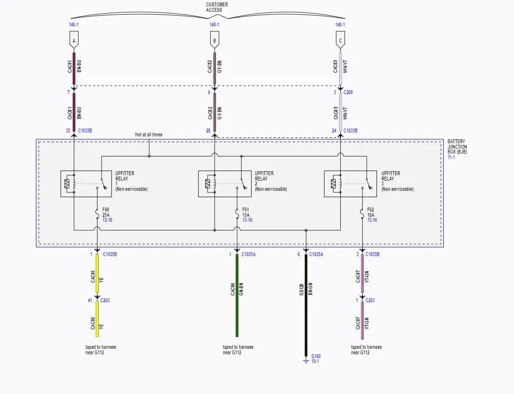 Ford Bronco Installing overhead aux switches after sales? Bronco wiring upfitter relays