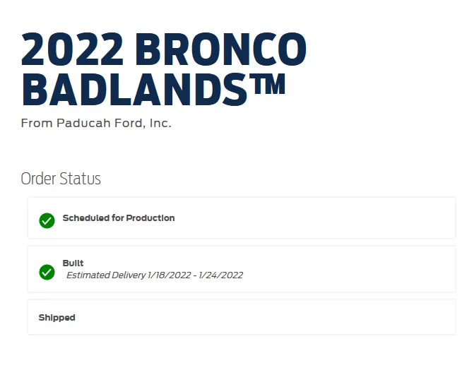 Ford Bronco 🛠 1/3/22 Build Week Group 1641928382889