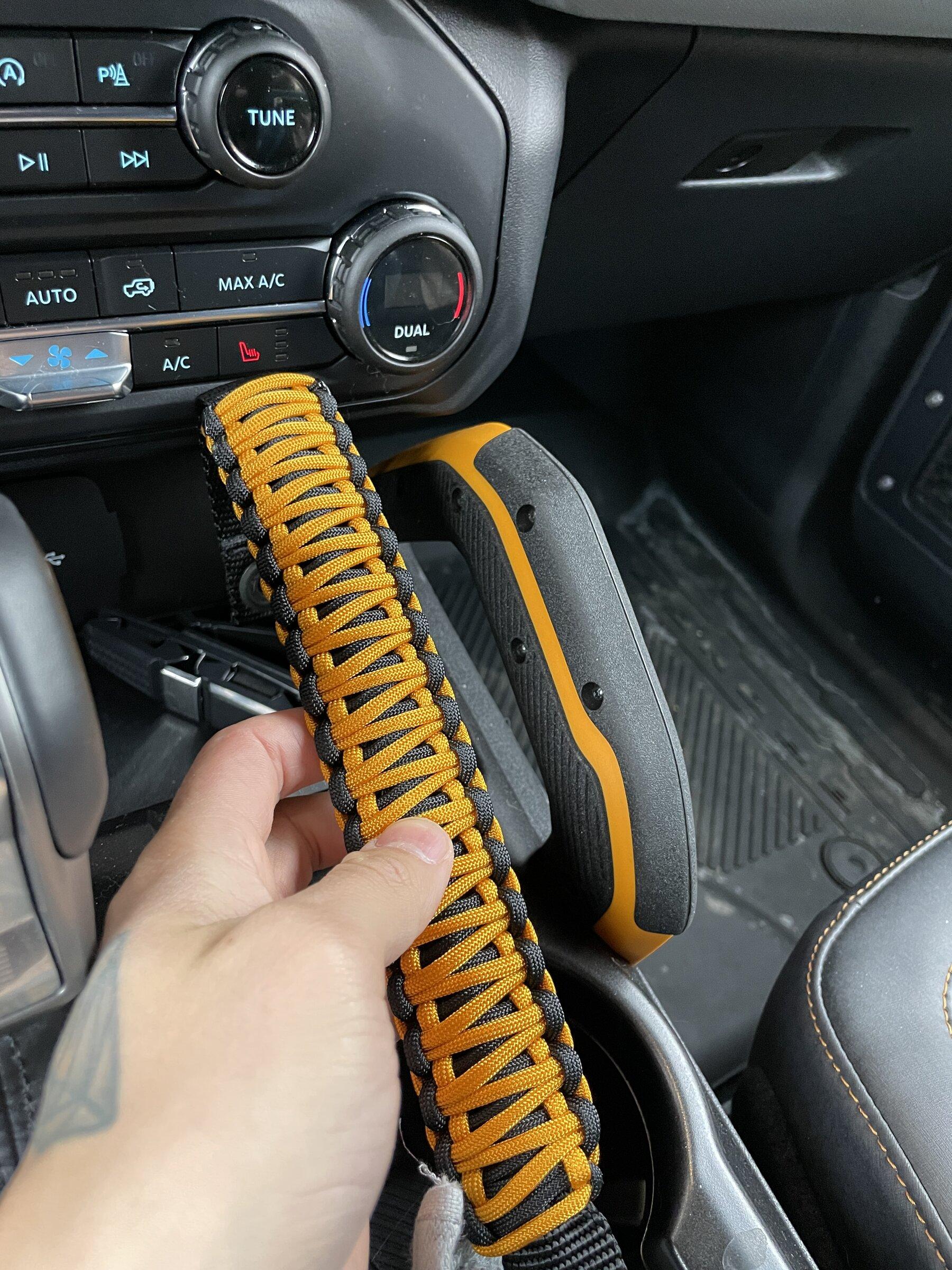 Installed Bartact paracord grab handles (dozer yellow) | Bronco6G