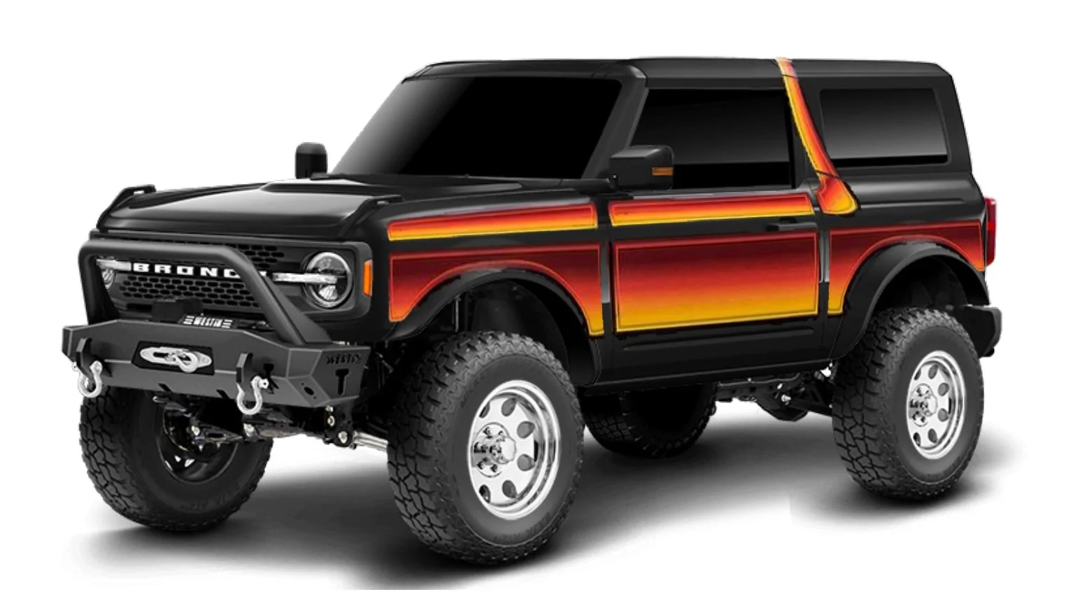 Ford Bronco Retro Bronco Graphics & Slant Back Top Renderings Free Wheelin' Concept