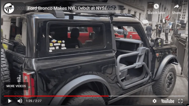Ford Bronco 2021 Ford Bronco Makes NYC Debut at NYSE (Aug 17) - Pics, Video, Q&A 1597675632074