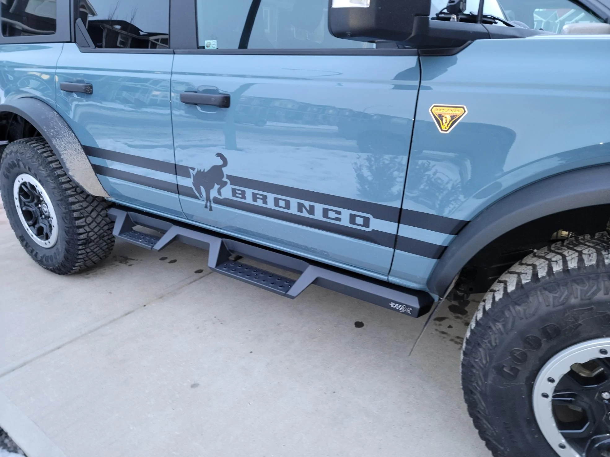 Ford Bronco Rock Rails, Side Steps, and Sliders. 20220112_163535