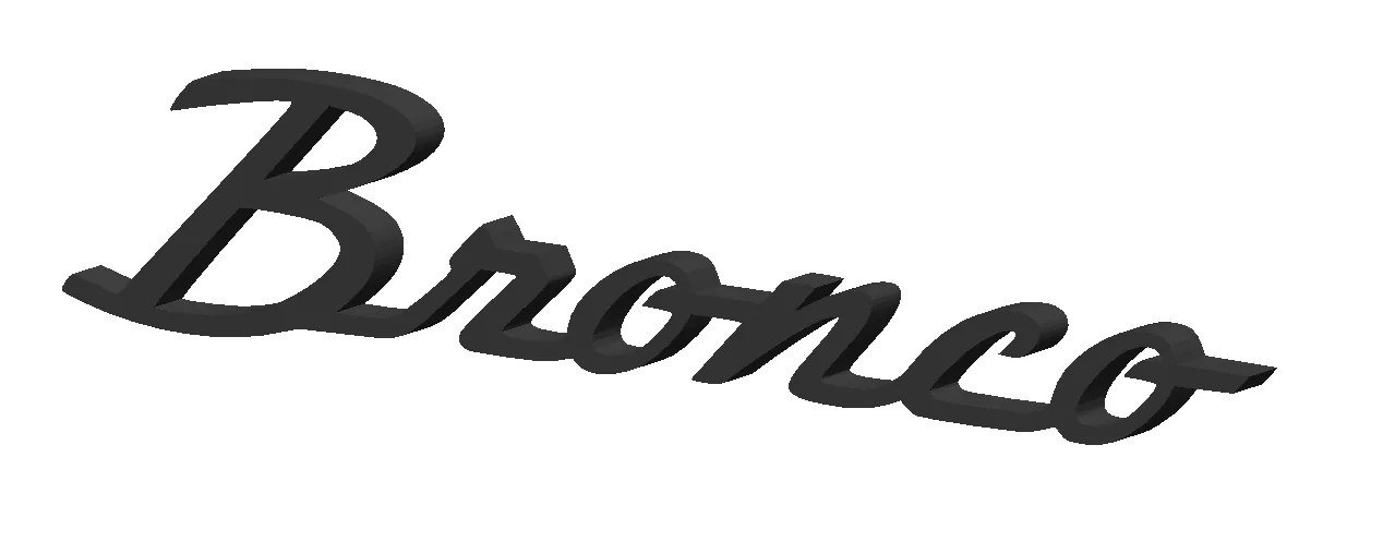 Ford Bronco 3D Printed Emblems -- Skeleton Bronco Logo & Classic Script Emblem PIC Bronco Script