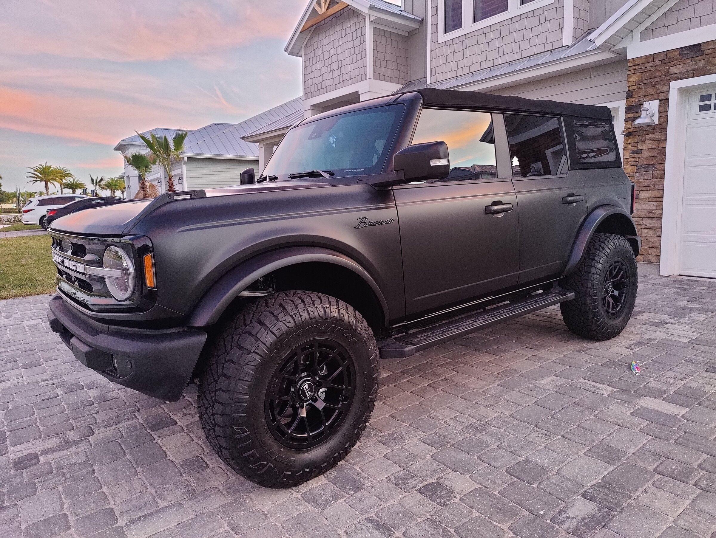 Ford Bronco Matte Black Outer Banks on 35" Ridge Grapplers & 2" Lift IMG_20220114_175814