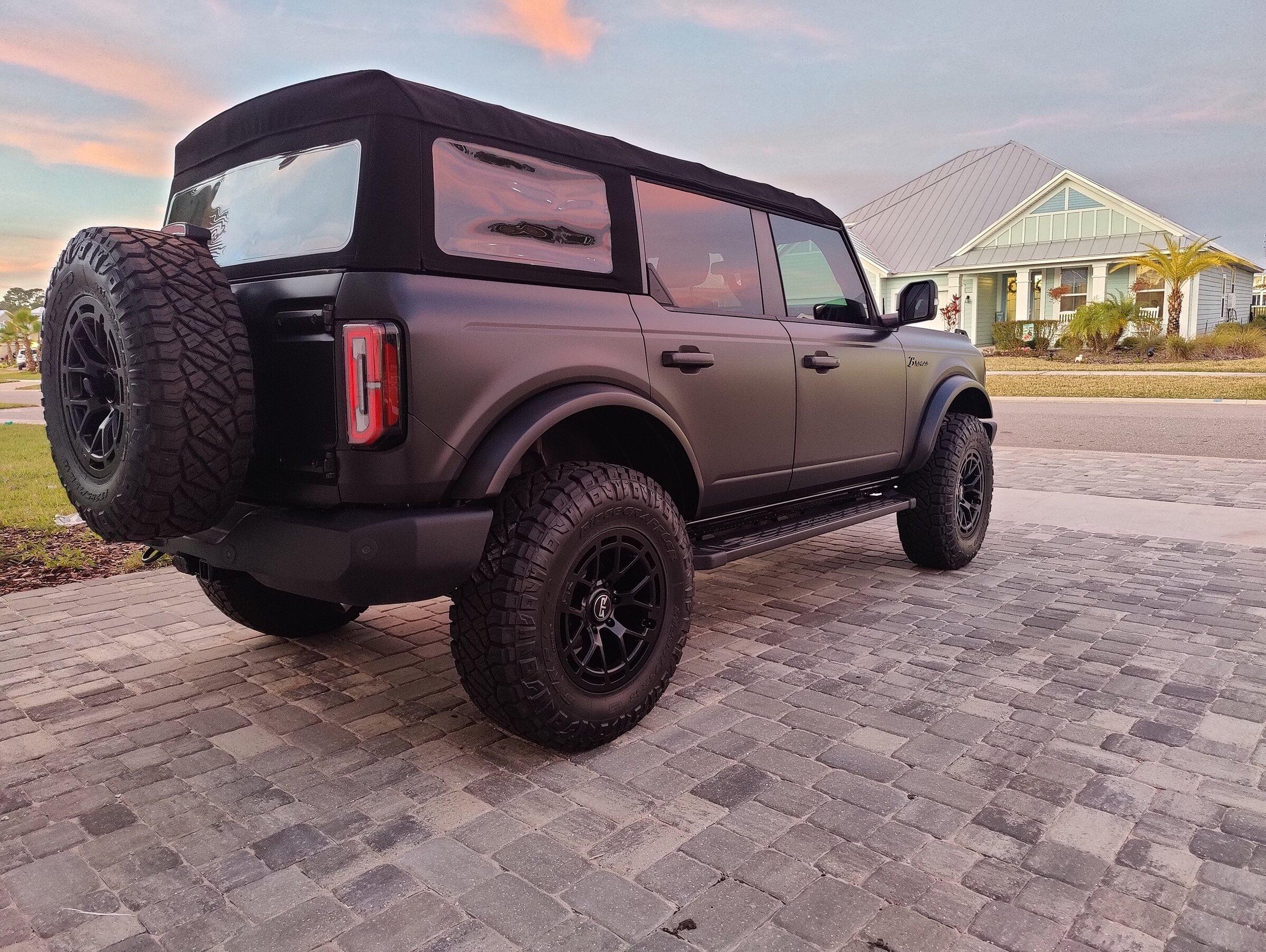 Ford Bronco Matte Black Outer Banks on 35" Ridge Grapplers & 2" Lift IMG_20220114_175743