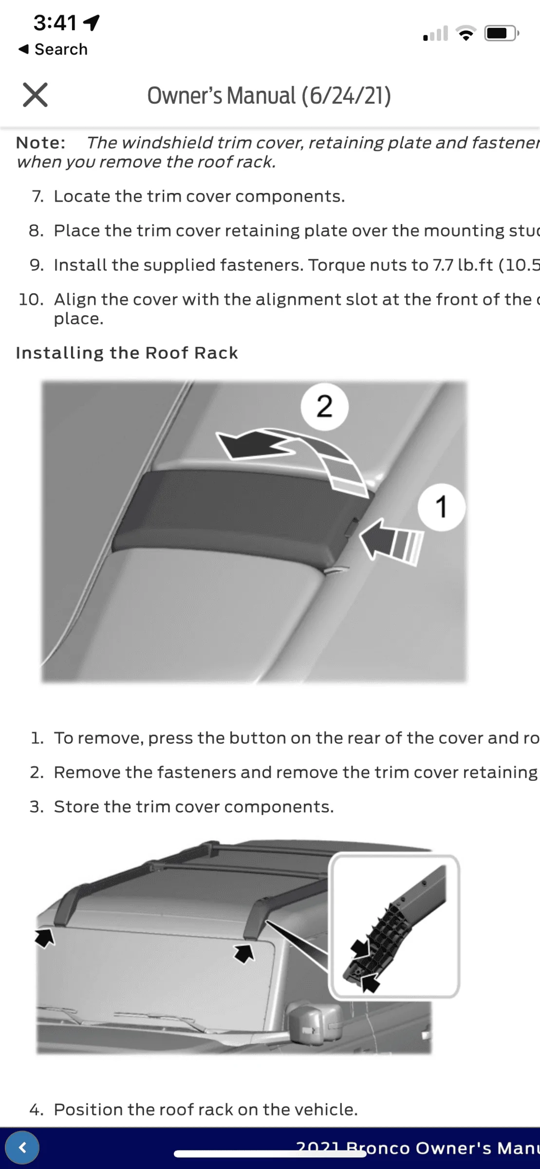 Ford Bronco Remove front roof accessory panel FA45F393-1BF8-4C96-BD4A-A033DD8C2250