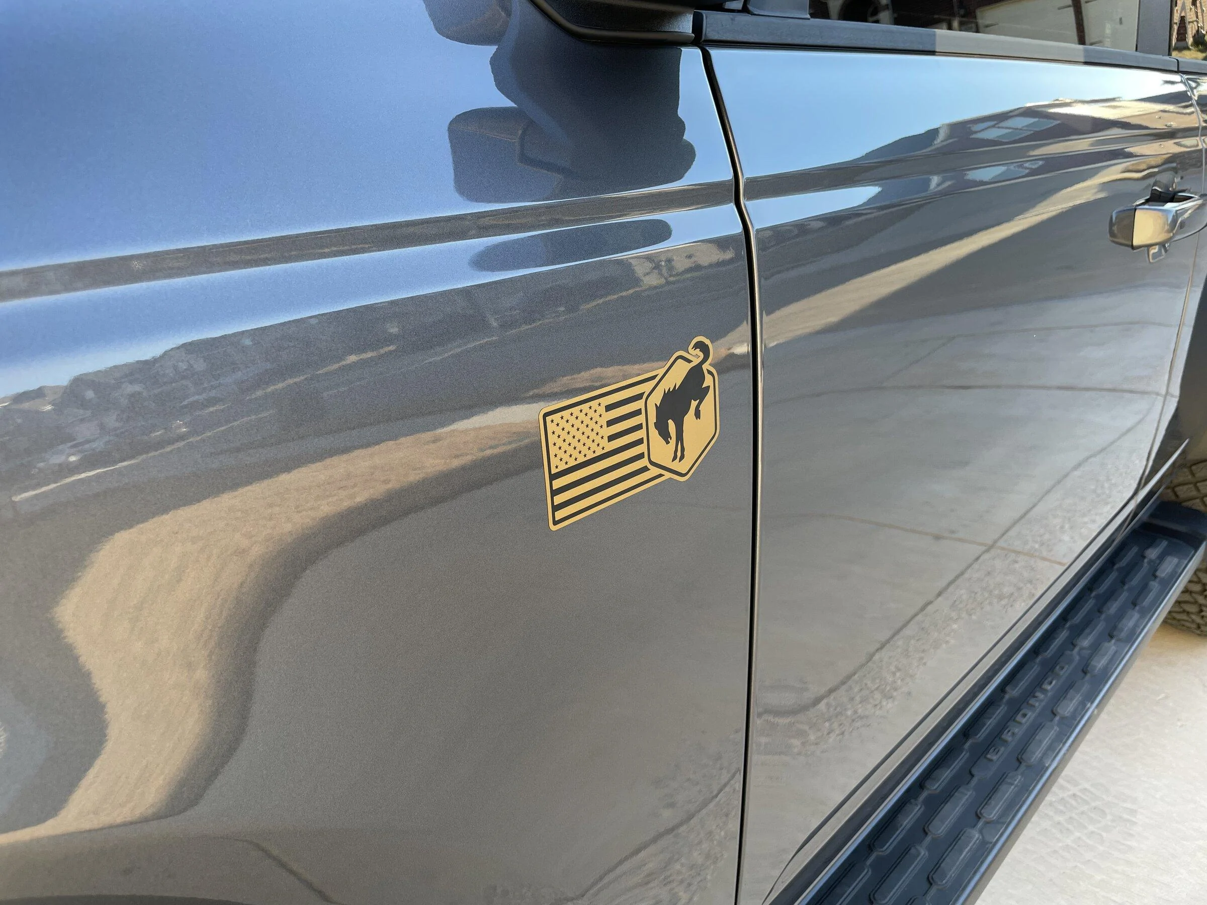 Ford Bronco Custom Bronco overlay decals installed. 689DEC8E-5204-4822-A543-6327092FA510