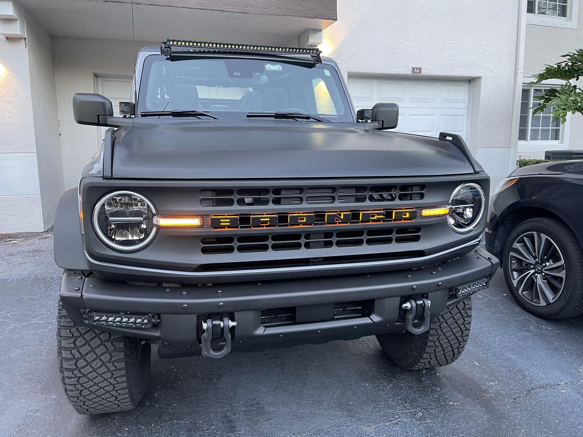 Ford Bronco Oracle Lighting Amber Black Illuminated Grill Letters Installed 07afae66-eb3e-4e78-8764-8acfb421e960-jpe