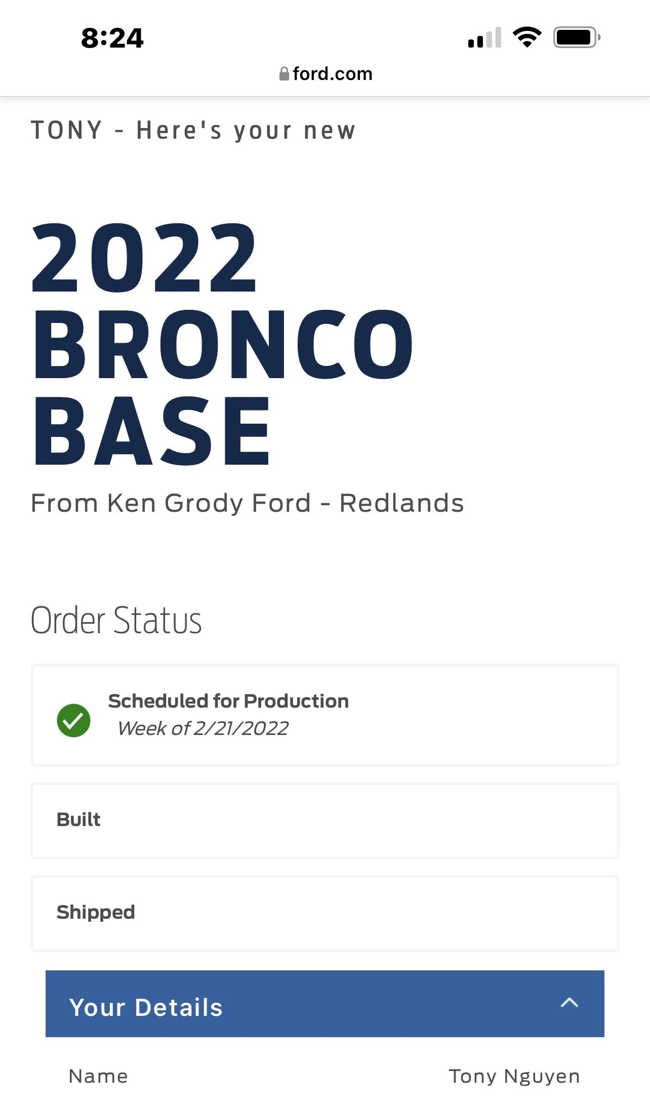Ford Bronco How many first 3 day reservation holders? 1642647292680
