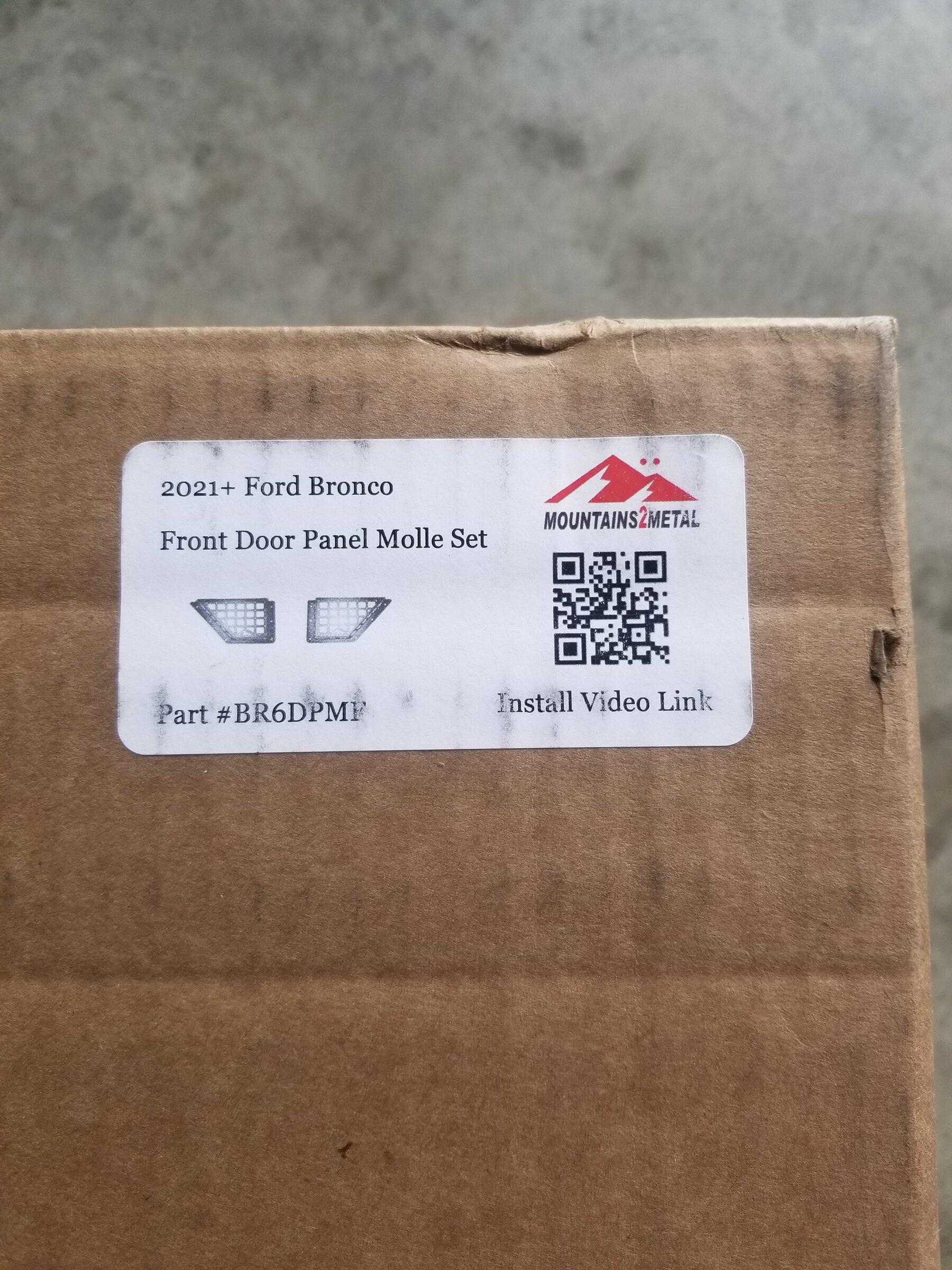 Ford Bronco Mountains 2 metal front door pockets installed 20220120_110654
